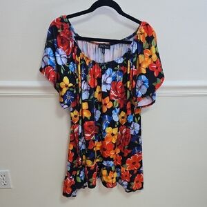 Catherines Vibrant Floral Blouse